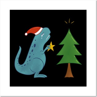 t-rex christmas Posters and Art